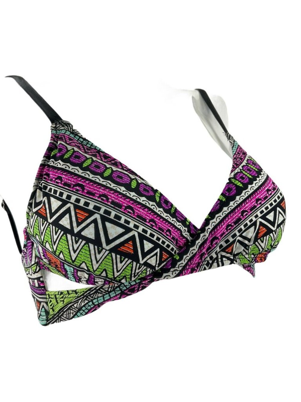 The Bikini Lab Swimsuit Bikini Bra Top Womens Sz Small Aztec Twist Front Nwt $36